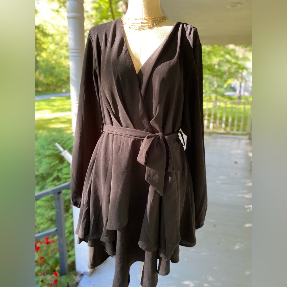 Elegant Black Wrap Dress